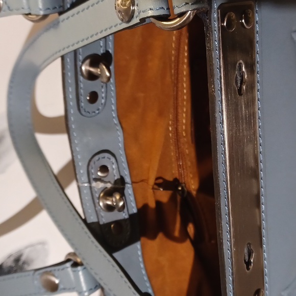 Patricia Nash Rose Tool Collection Arden Tote Crossbody Leather Blue Han… - Picture 14 of 15